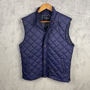 Club Room Quilted Vest Women Equestrian English Countryside Blue Medium‎ Chore